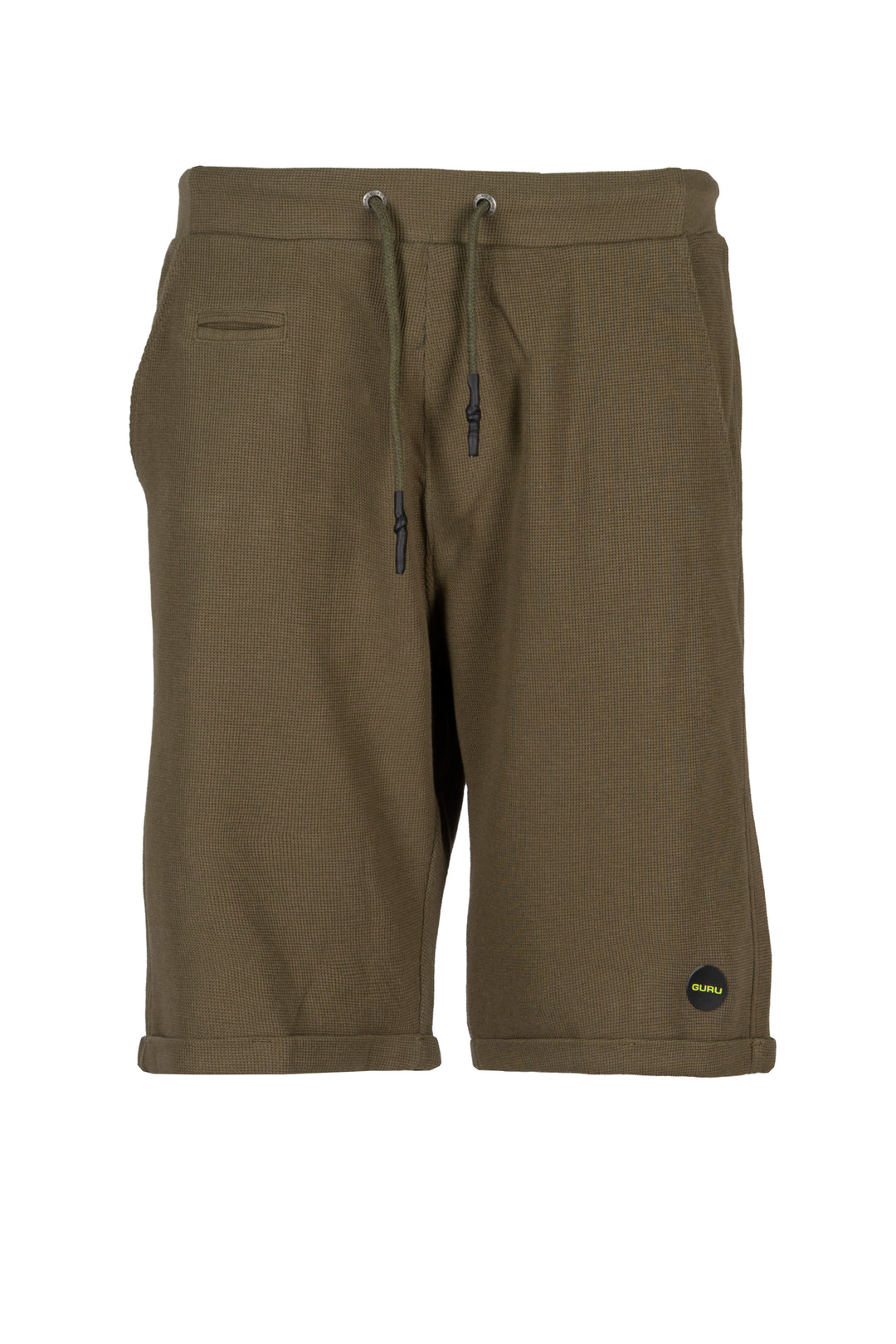 Bermuda uomo guru in cotone waffle texture con coulisse e logo sulla coscia