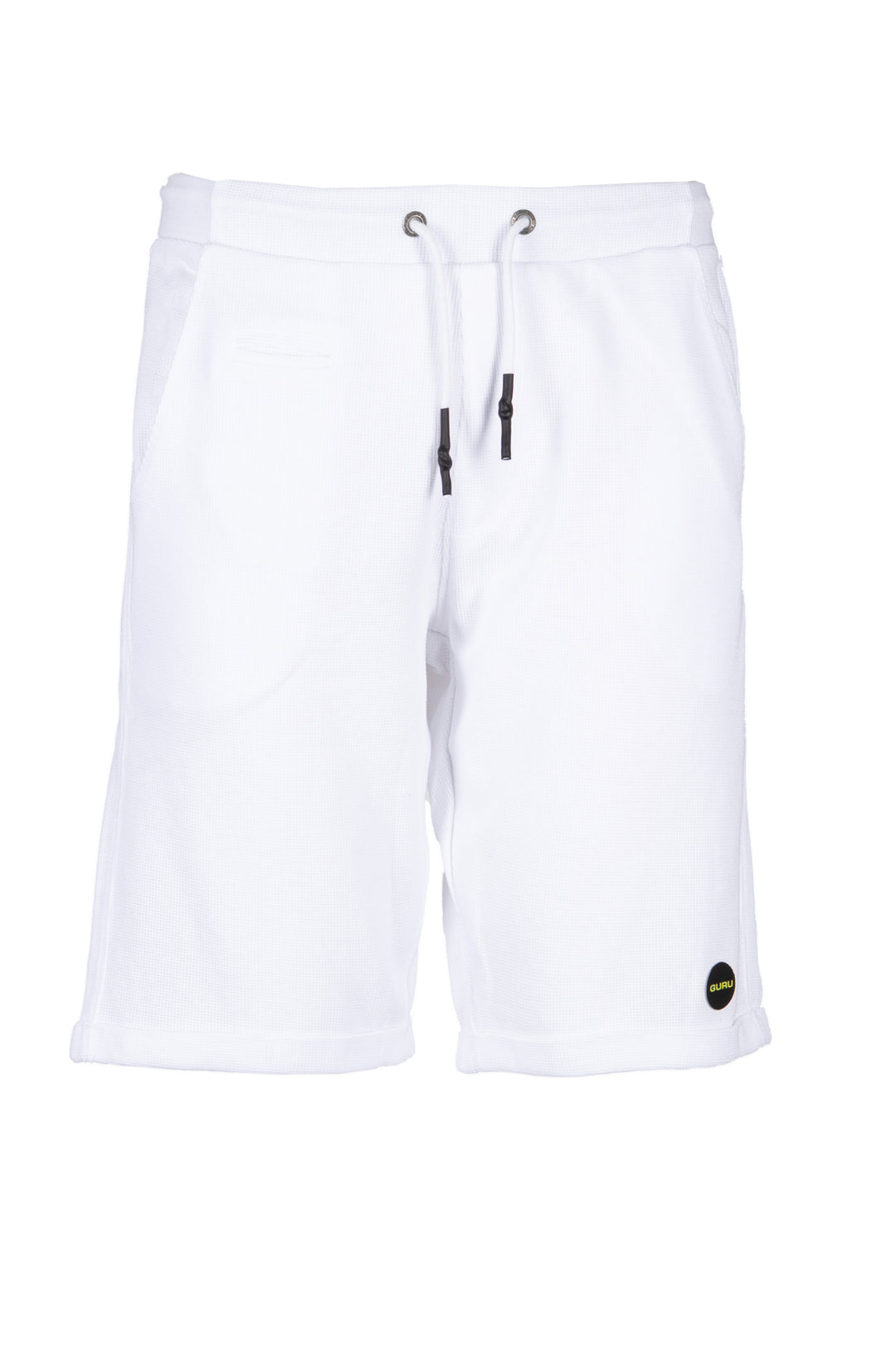 Bermuda uomo guru in cotone waffle texture con coulisse e logo sulla coscia