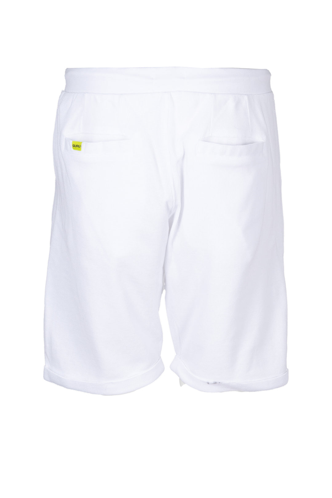 Bermuda uomo guru in cotone waffle texture con coulisse e logo sulla coscia