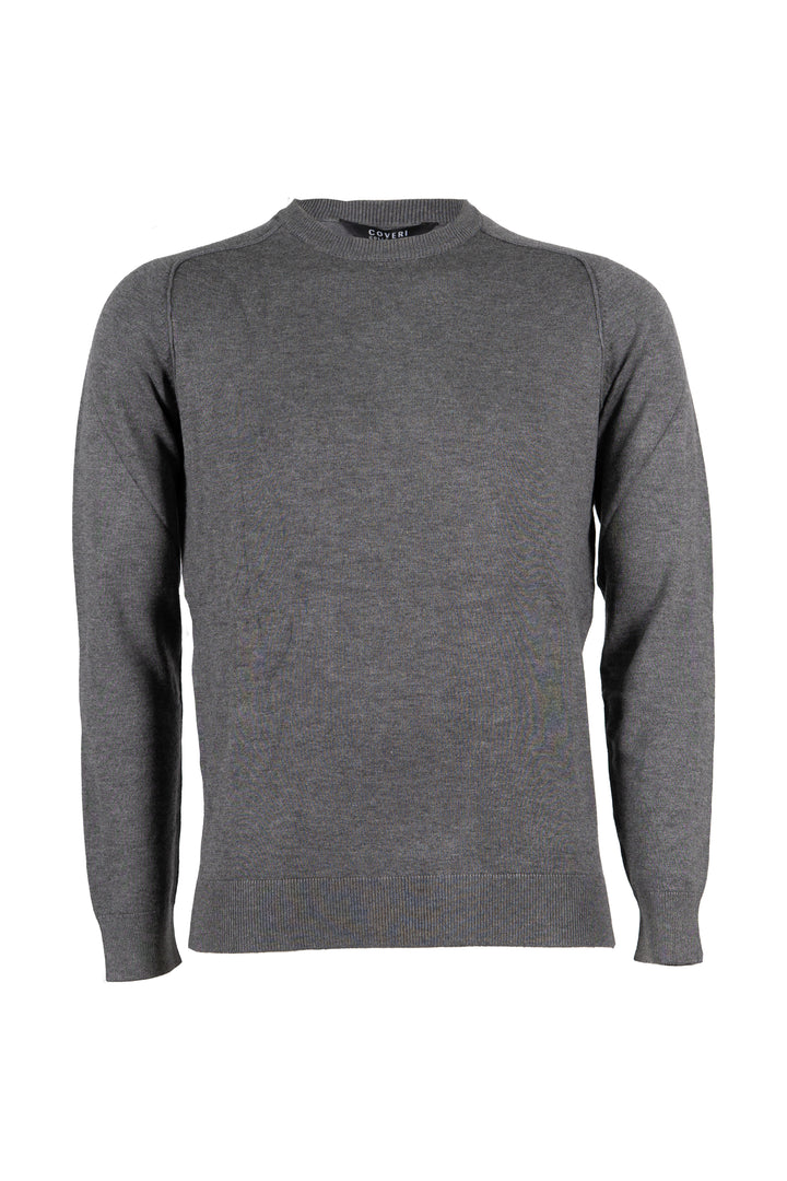 Pullover uomo Coveri Collection con girocollo e toppe ai gomiti in maglia vanisé