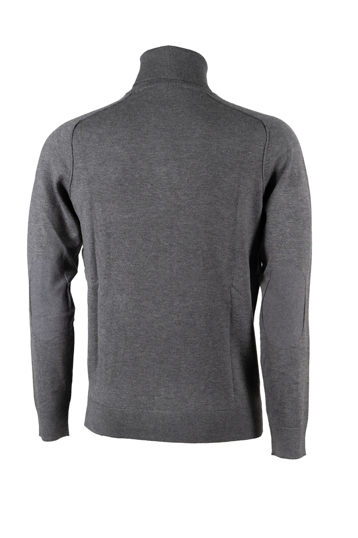 Dolcevita uomo Coveri Collection con girocollo e toppe ai gomiti in maglia vanisé