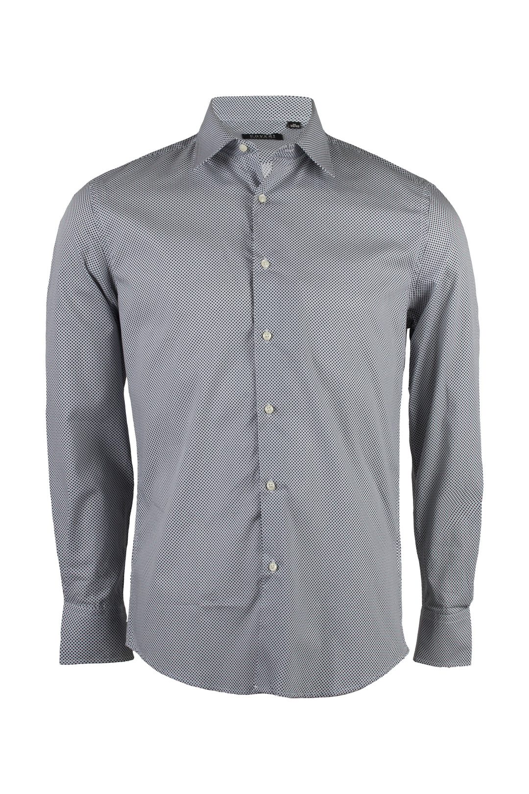 Camicia collo classico regular in cotone microfantasia