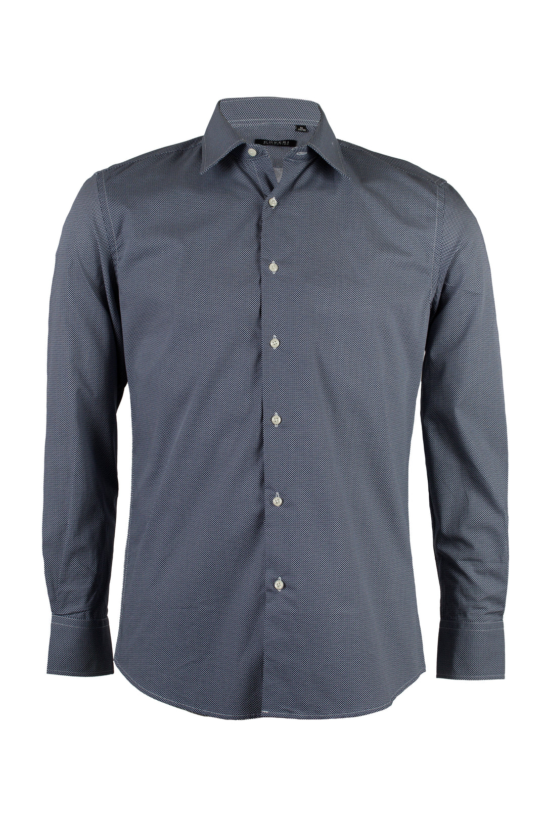 Camicia collo classico regular in cotone microfantasia