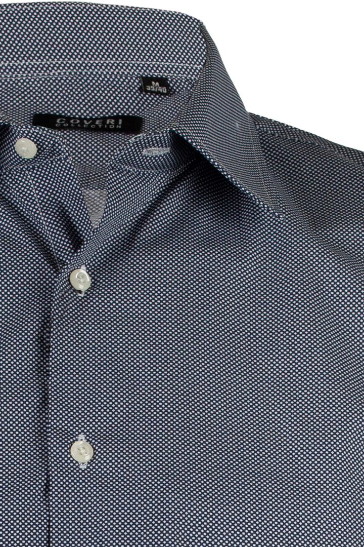 Camicia collo classico regular in cotone microfantasia