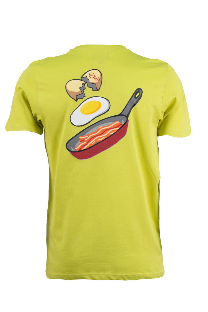 T-shirt Ghit Milano tinta unita con stampa uovo su petto e schiena