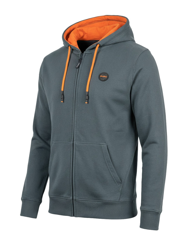 Felpa uomo Guru zip intera con cappuccio e interno arancio