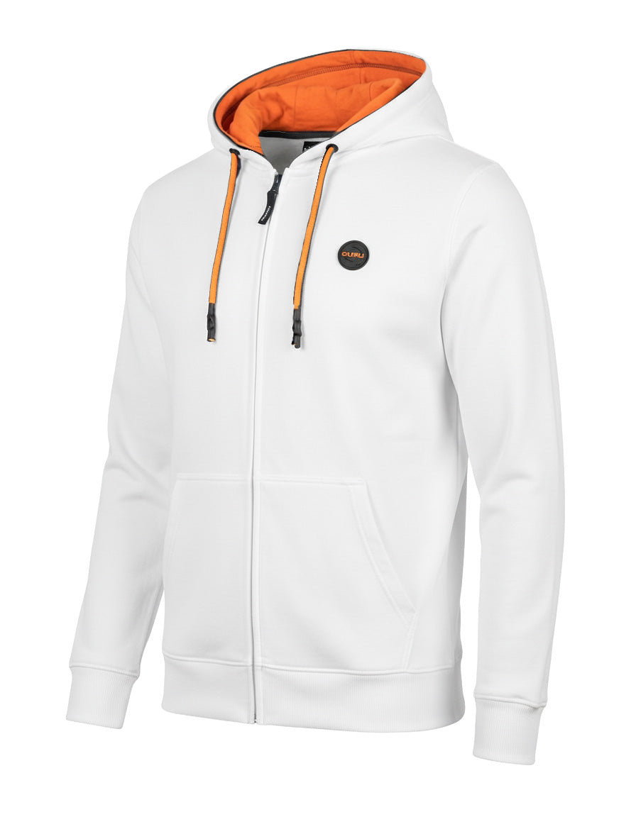 Felpa uomo Guru zip intera con cappuccio e interno arancio