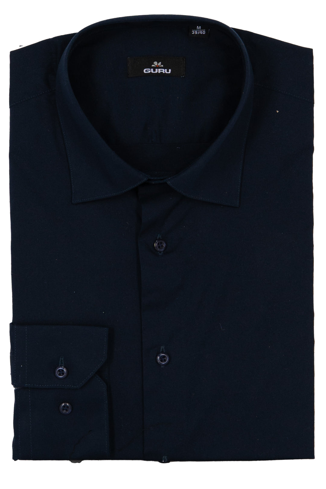Camicia uomo Guru collo classico in cotone elasticizzato tinta unita con vestibilità slim fit