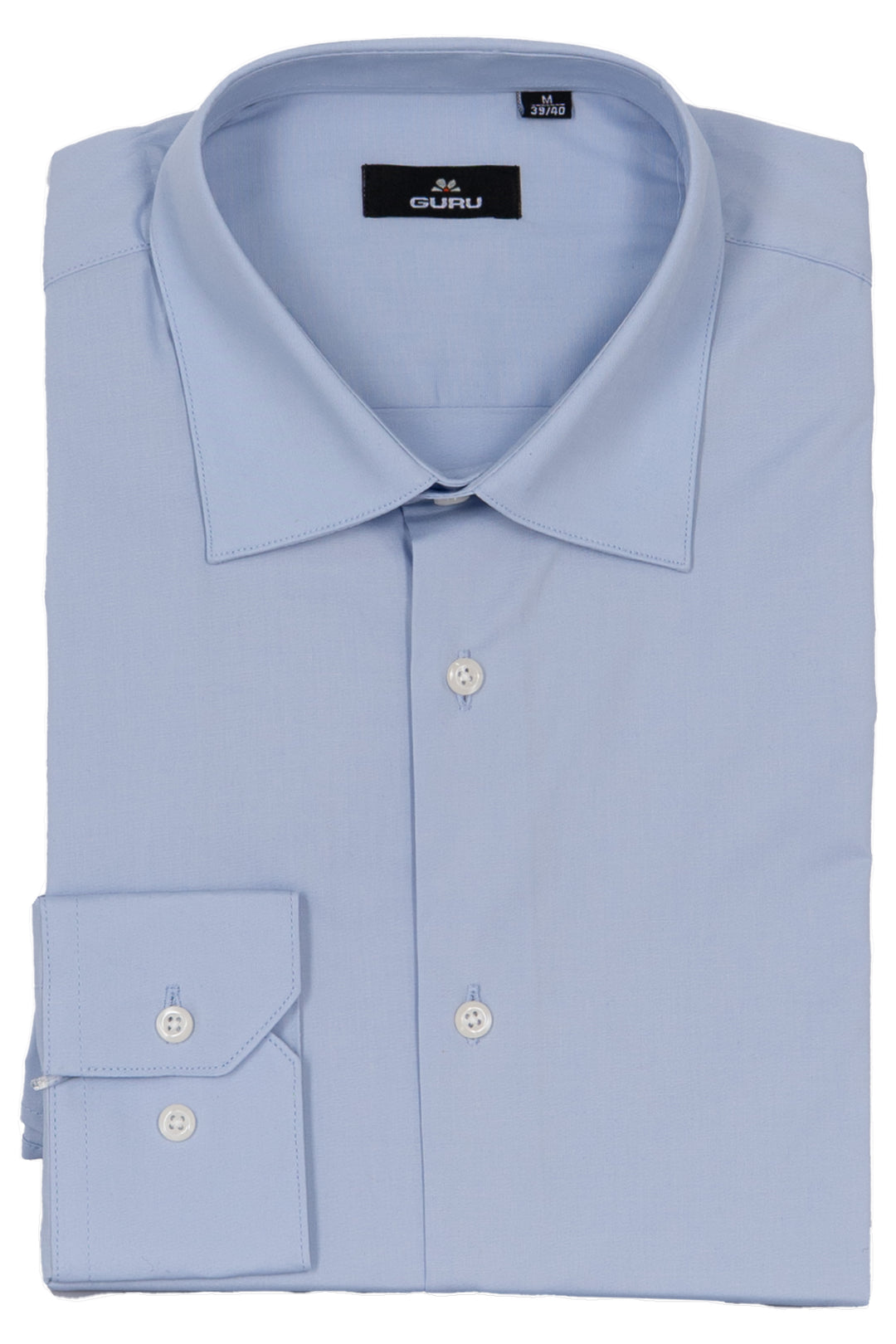 Camicia uomo Guru collo classico in cotone elasticizzato tinta unita con vestibilità slim fit