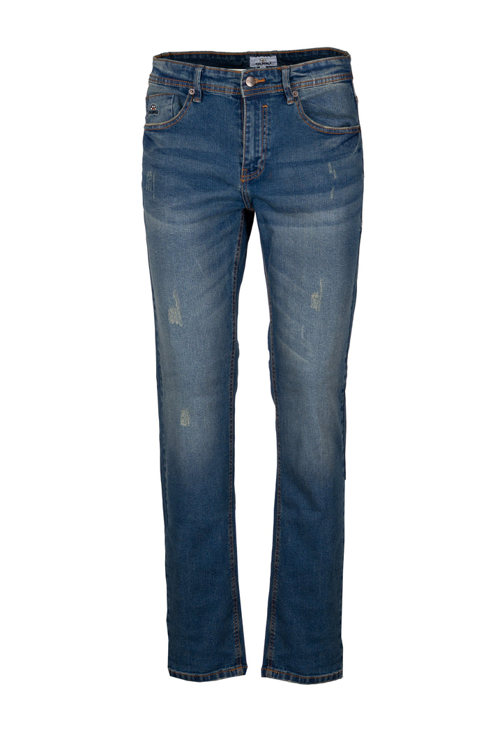 Jeans 5 tasche guru in denim elasticizzato
