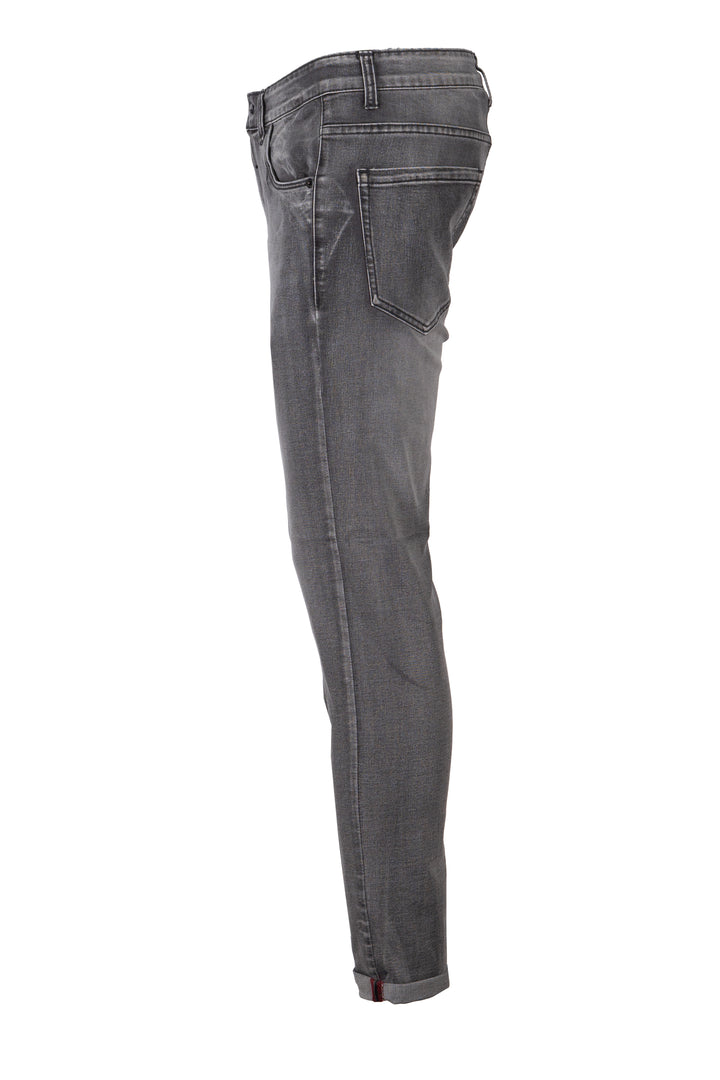 Jeans grigio Guru uomo 5 tasche elasticizzato con vestibilità slim fit