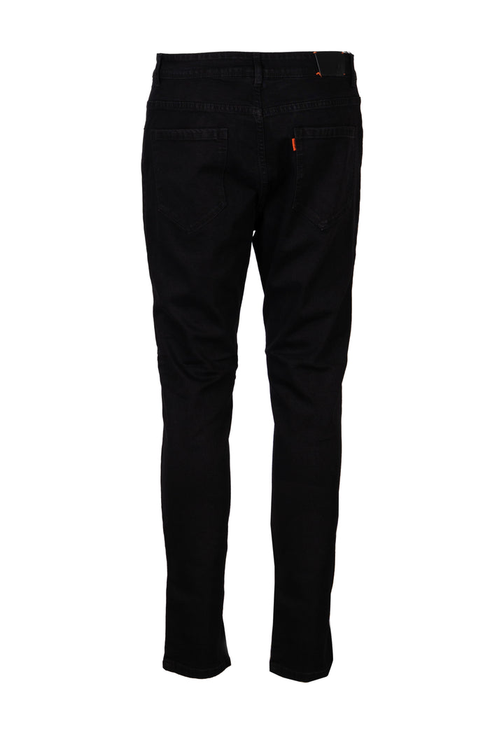 Jeans nero Guru uomo 5 tasche elasticizzato con vestibilità slim fit