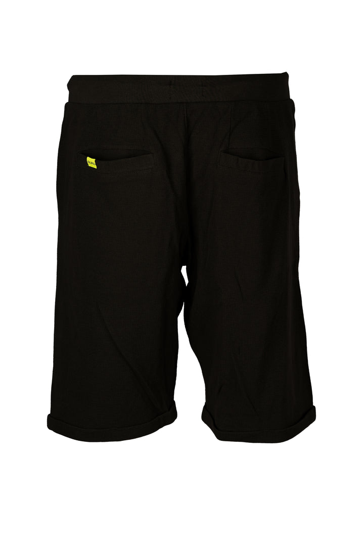 Bermuda uomo guru in cotone waffle texture con coulisse e logo sulla coscia