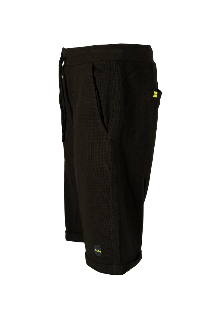 Bermuda uomo guru in cotone waffle texture con coulisse e logo sulla coscia