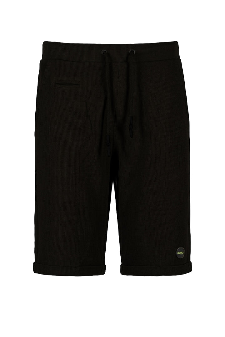 Bermuda uomo guru in cotone waffle texture con coulisse e logo sulla coscia