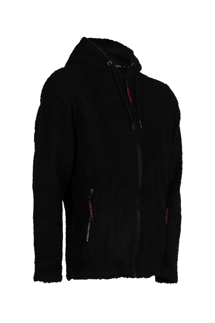 Giacca sherpa Guru con zip intera e cappuccio