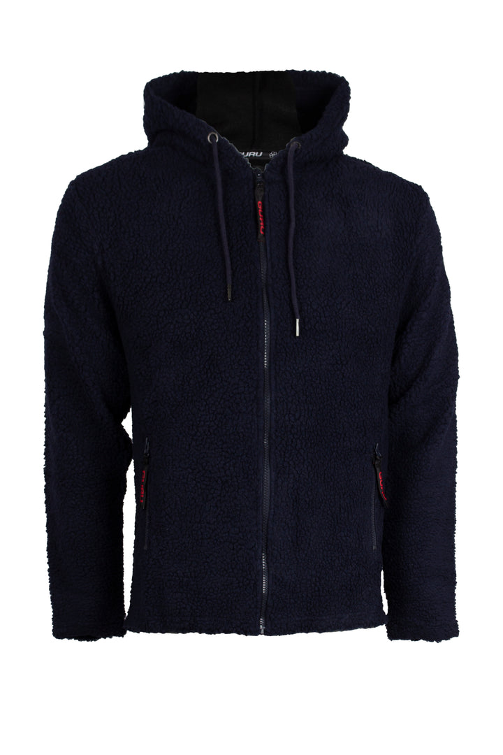 Giacca sherpa Guru con zip intera e cappuccio