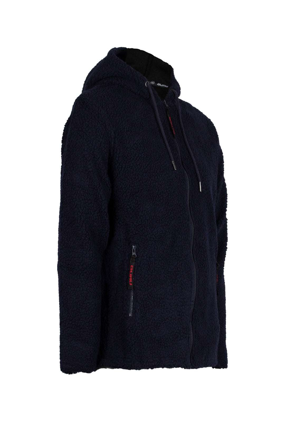 Giacca sherpa Guru con zip intera e cappuccio