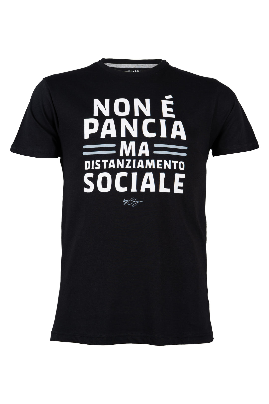 T-shirt uomo manica corta in puro cotone con stampa umoristica sul petto