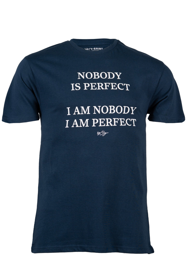 T-shirt uomo manica corta in puro cotone con stampa umoristica sul petto