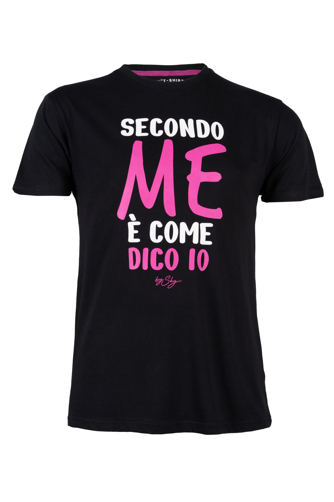 T-shirt uomo manica corta in puro cotone con stampa umoristica sul petto