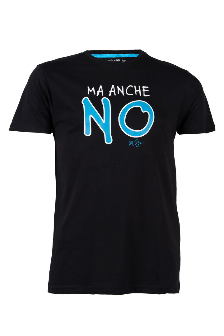 T-shirt uomo manica corta in puro cotone con stampa umoristica sul petto