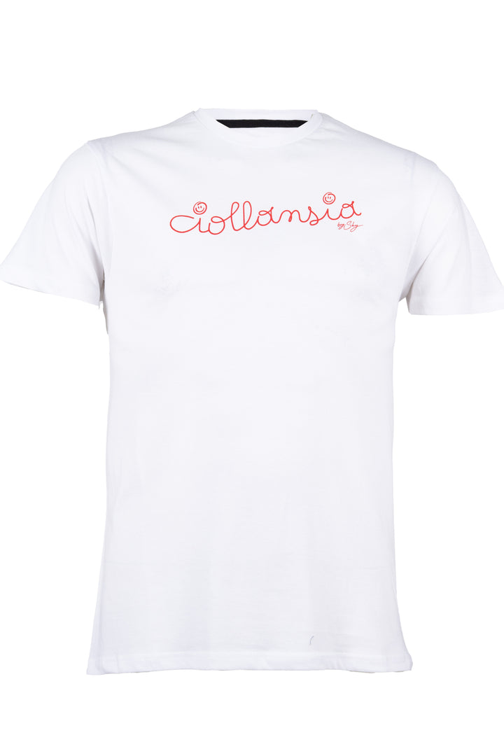 T-shirt uomo manica corta in puro cotone con stampa umoristica sul petto