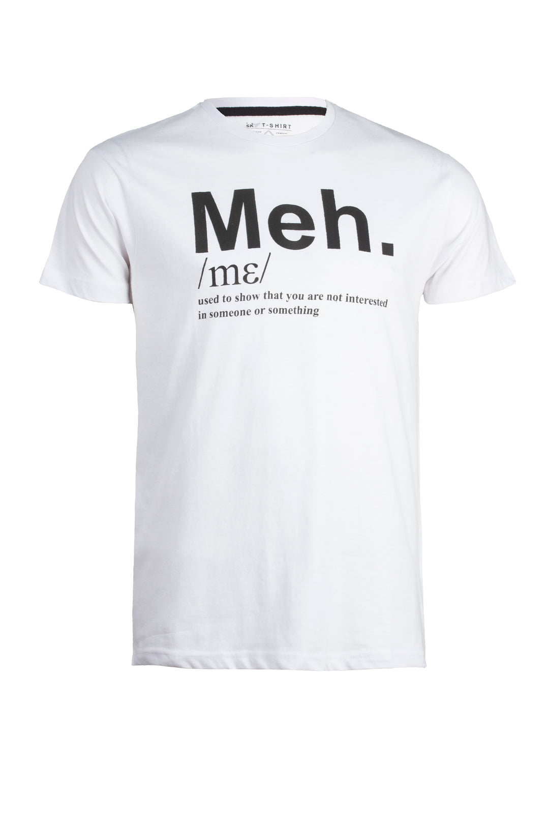 T-shirt uomo manica corta in puro cotone con stampa umoristica sul petto