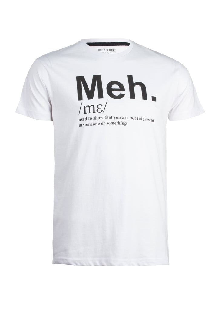 T-shirt uomo manica corta in puro cotone con stampa umoristica sul petto