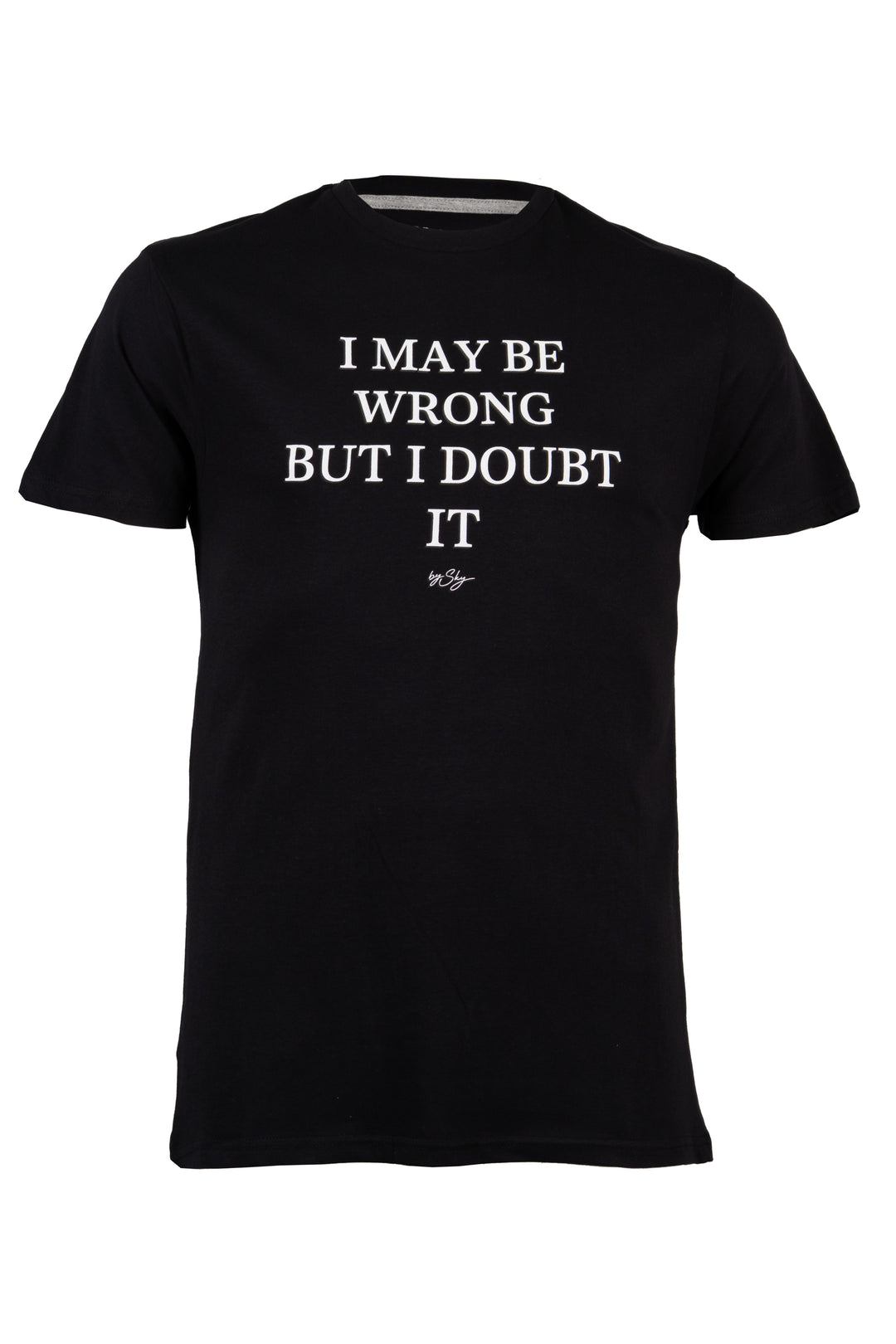 T-shirt uomo manica corta in puro cotone con stampa umoristica sul petto