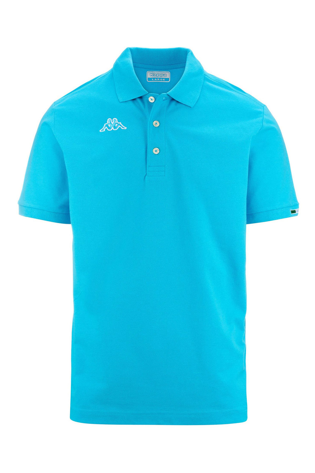 Polo Kappa manica corta con logo sul petto e ricamo bandiera sulla man