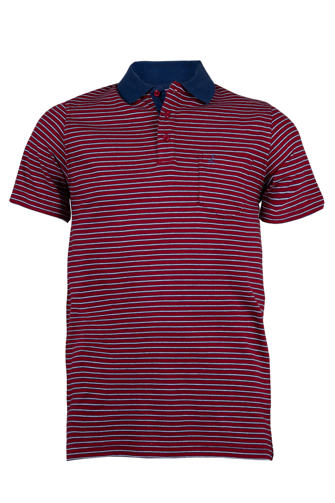 Polo Liabel manica corta in cotone jersey a righe con colletto in contrasto