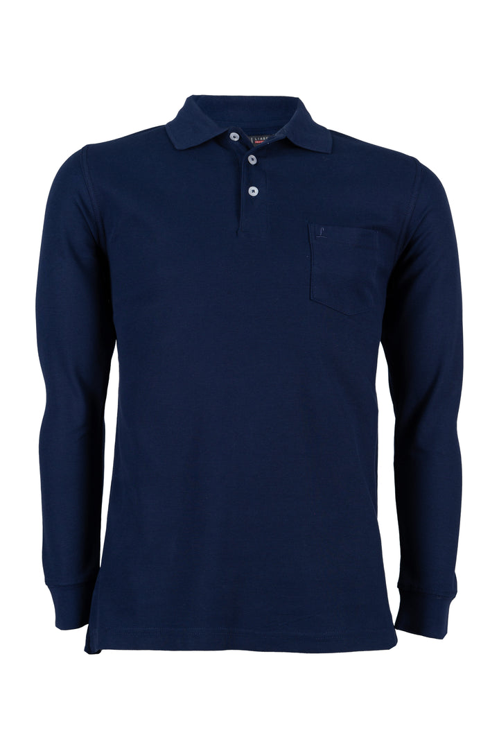 Polo uomo Liabel manica lunga in piquet di cotone