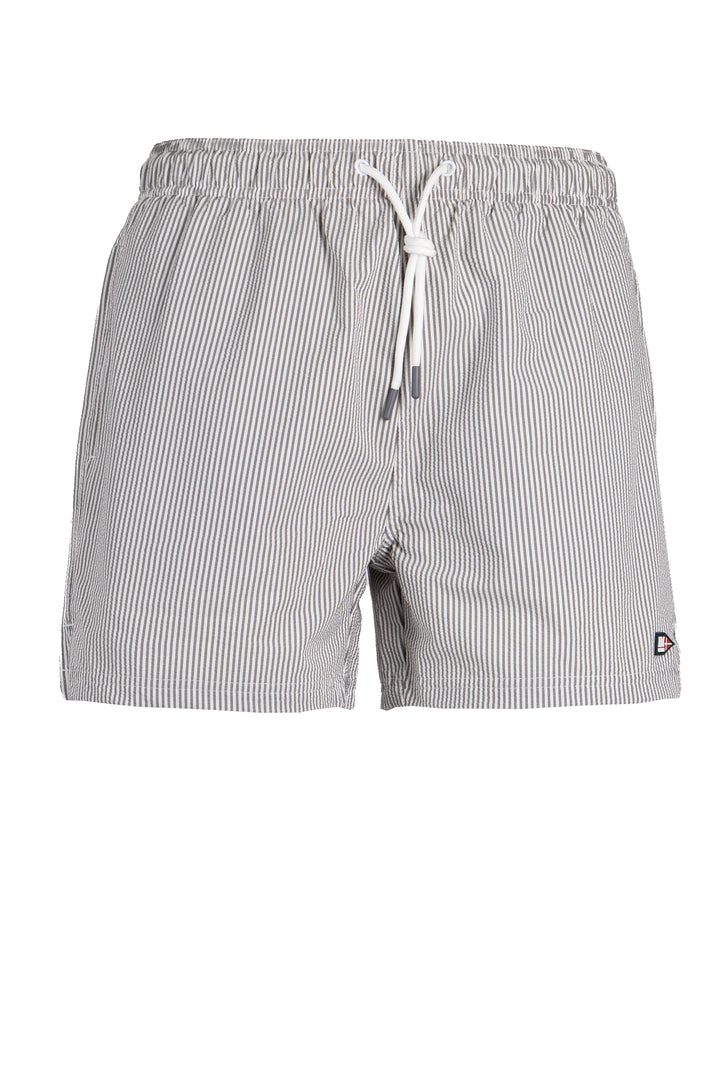 Boxer da mare in tessuto seersucker con coulisse