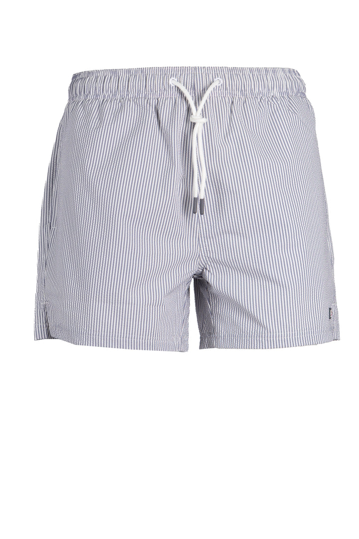 Boxer da mare in tessuto seersucker con coulisse