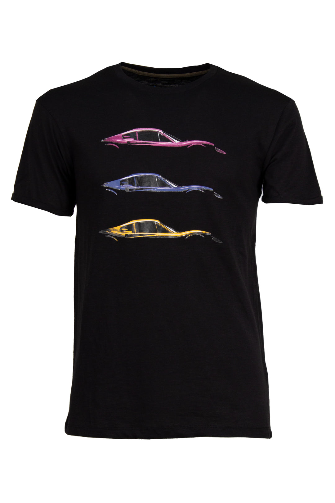 T-shirt girocollo manica corta in cotone slub con grande stampa sul petto