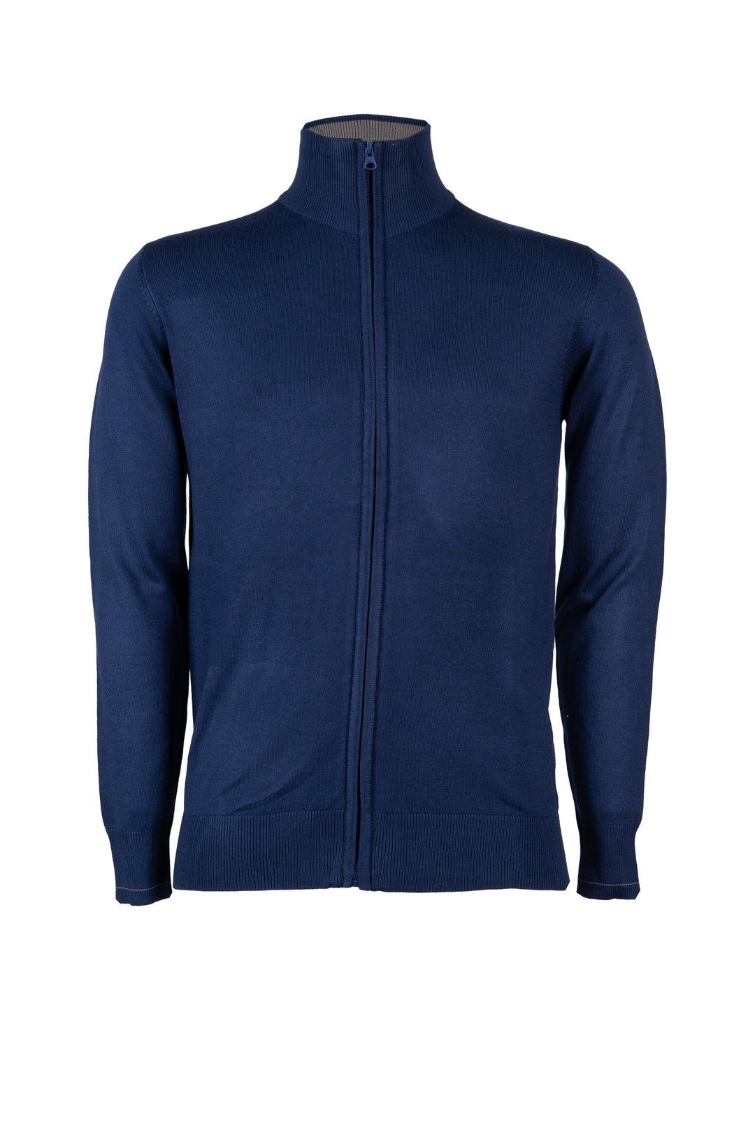 Cardigan zip intera con contrasti e logo sul petto