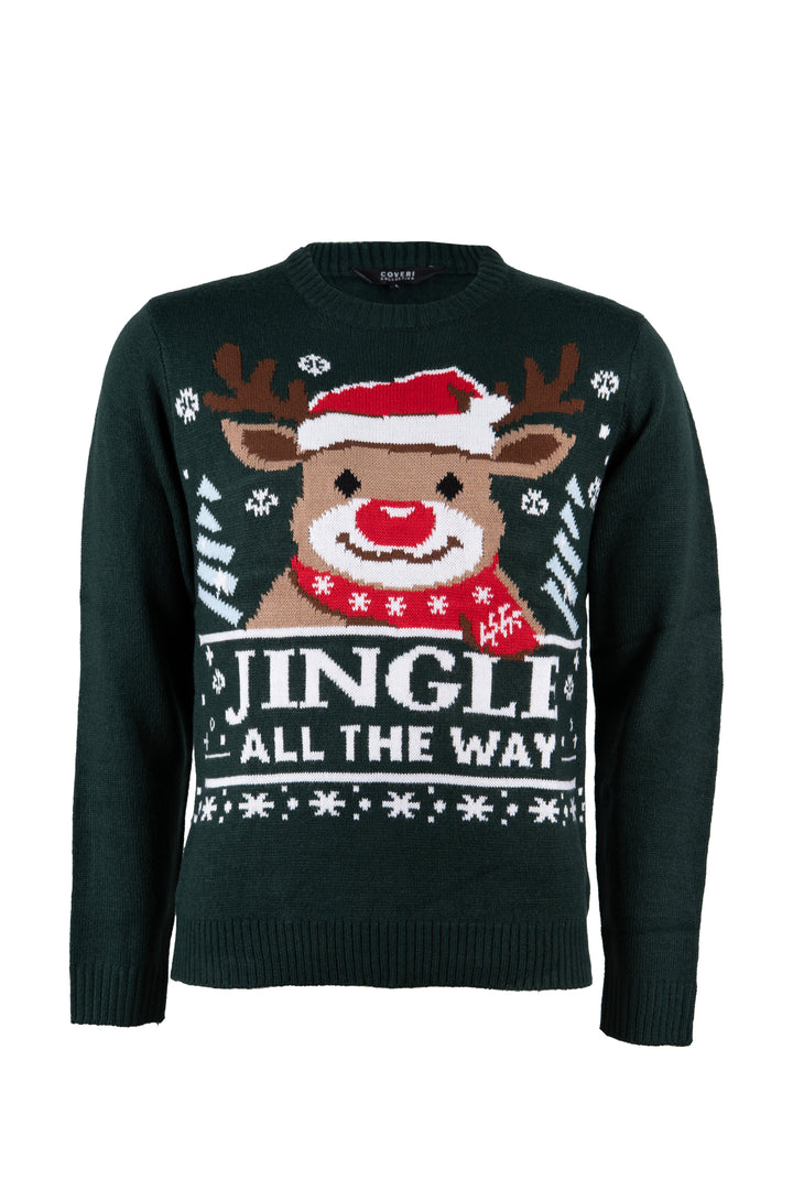 Pullover uomo girocollo Coveri Collection ricamato con tema natalizio