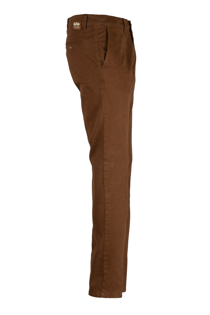 Pantalone made in Italy chino pied de poule