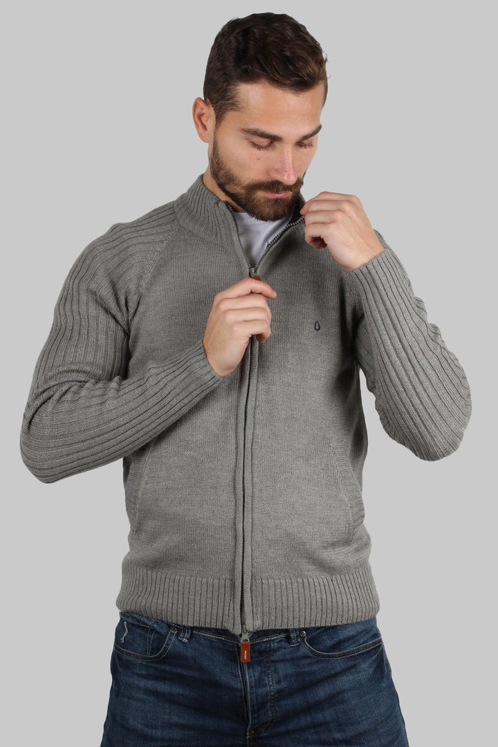 Cardigan lavorazione tricot uomo full zip