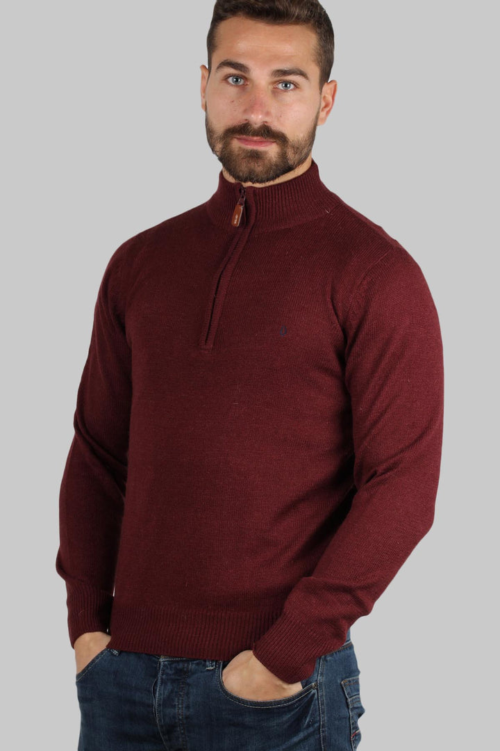 Pullover uomo tinta unita con lavorazione tricot