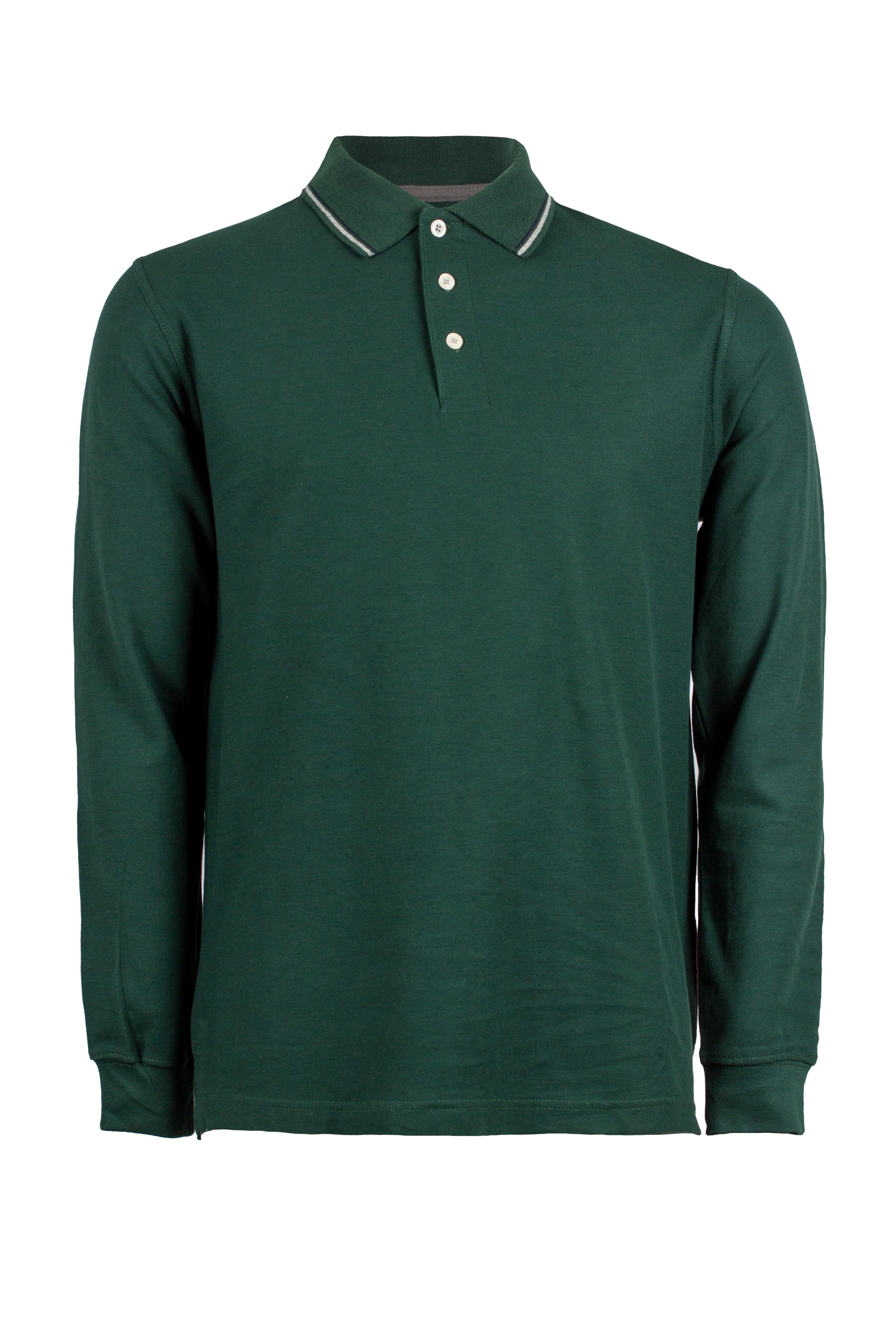 Polo manica lunga in cotone piquet