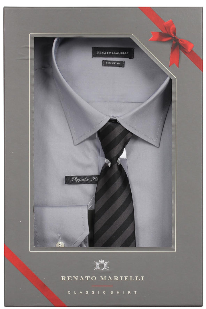 Camicia classica uomo con cravatta in scatola regalo
