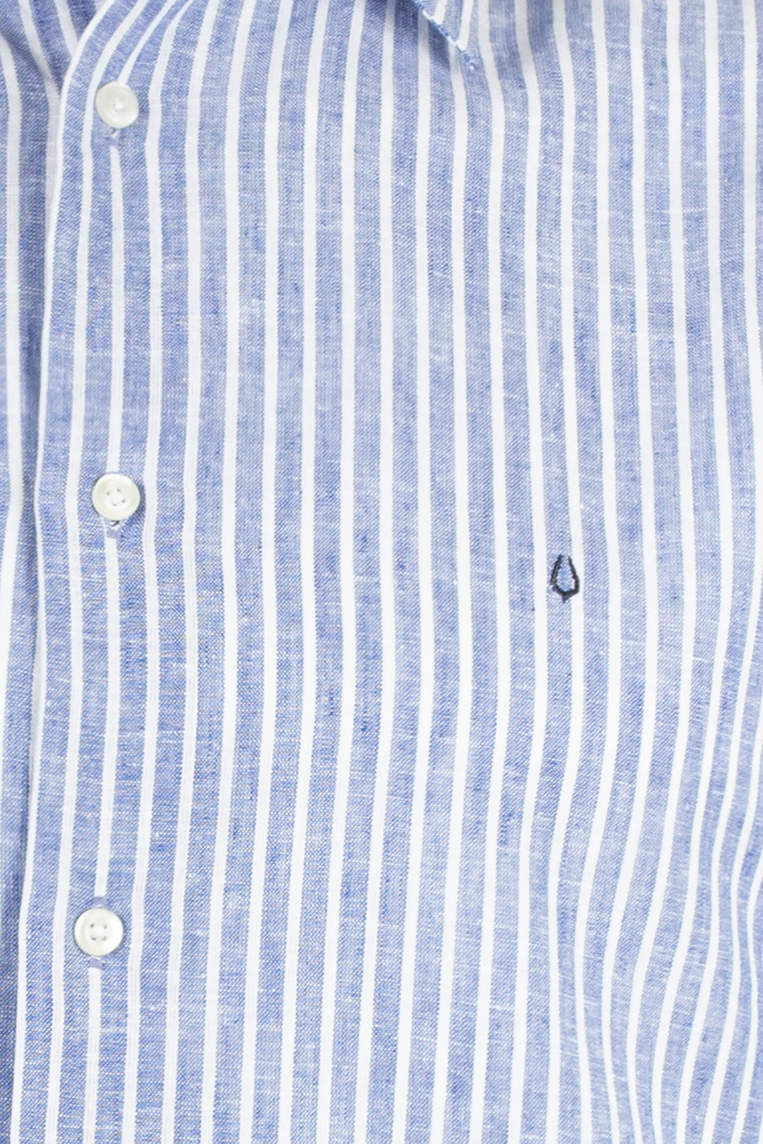 Camicia rigata in misto lino colletto classico