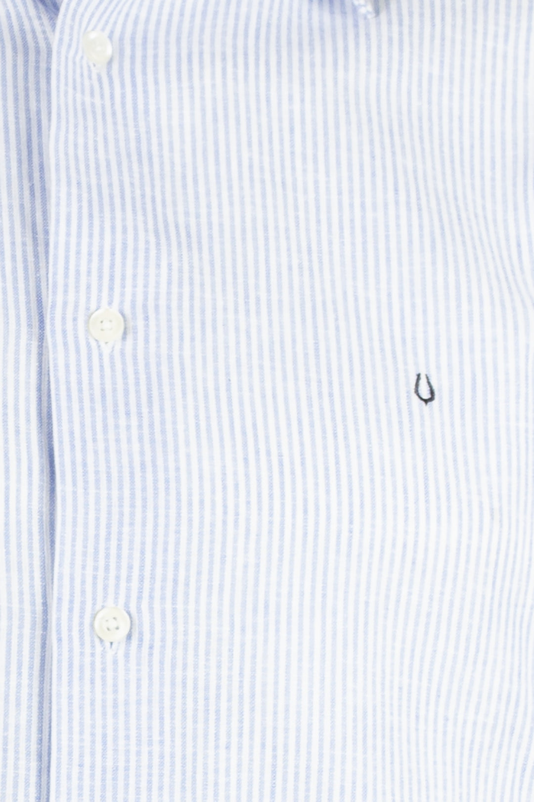 Camicia rigata in misto lino button down