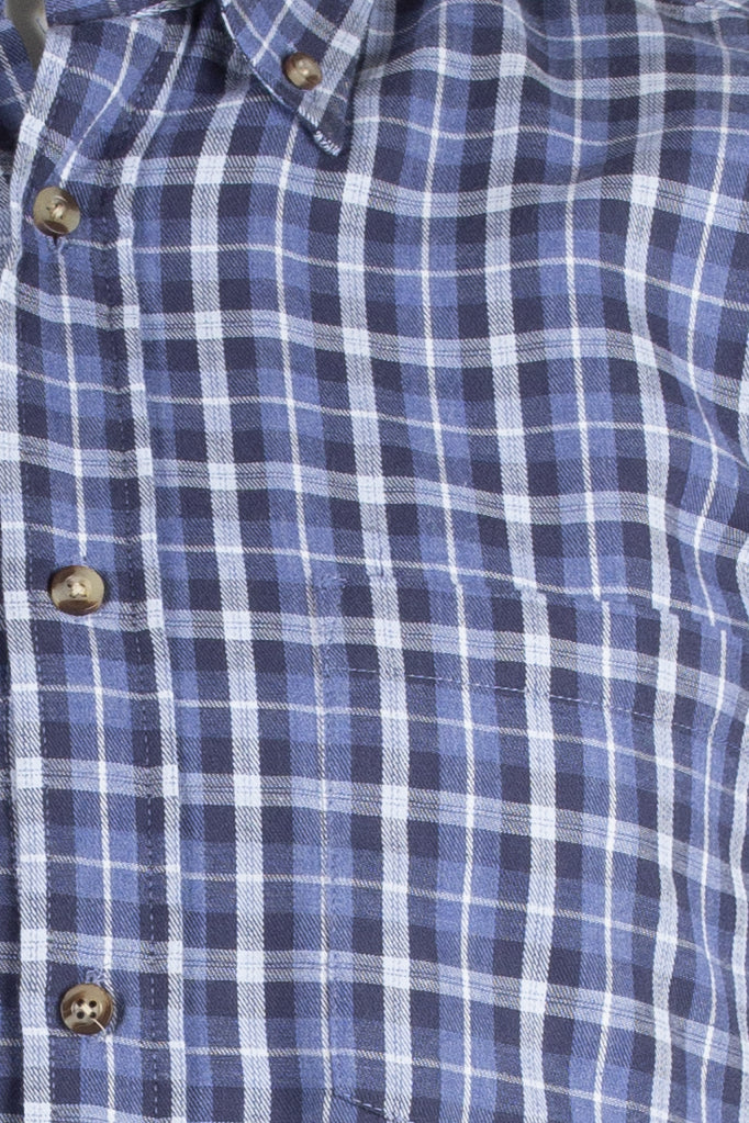 Camicia uomo button down in flanella grigia con quadretti
