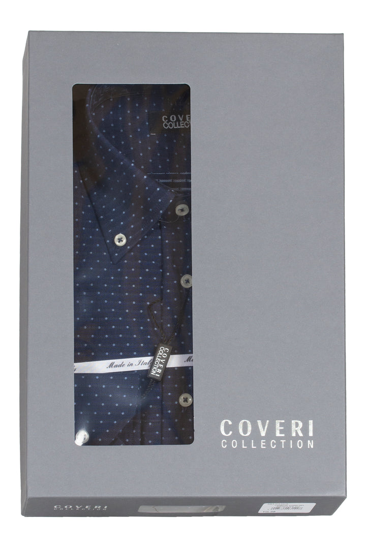 Camicia uomo Made in Italy microfantasia pois
