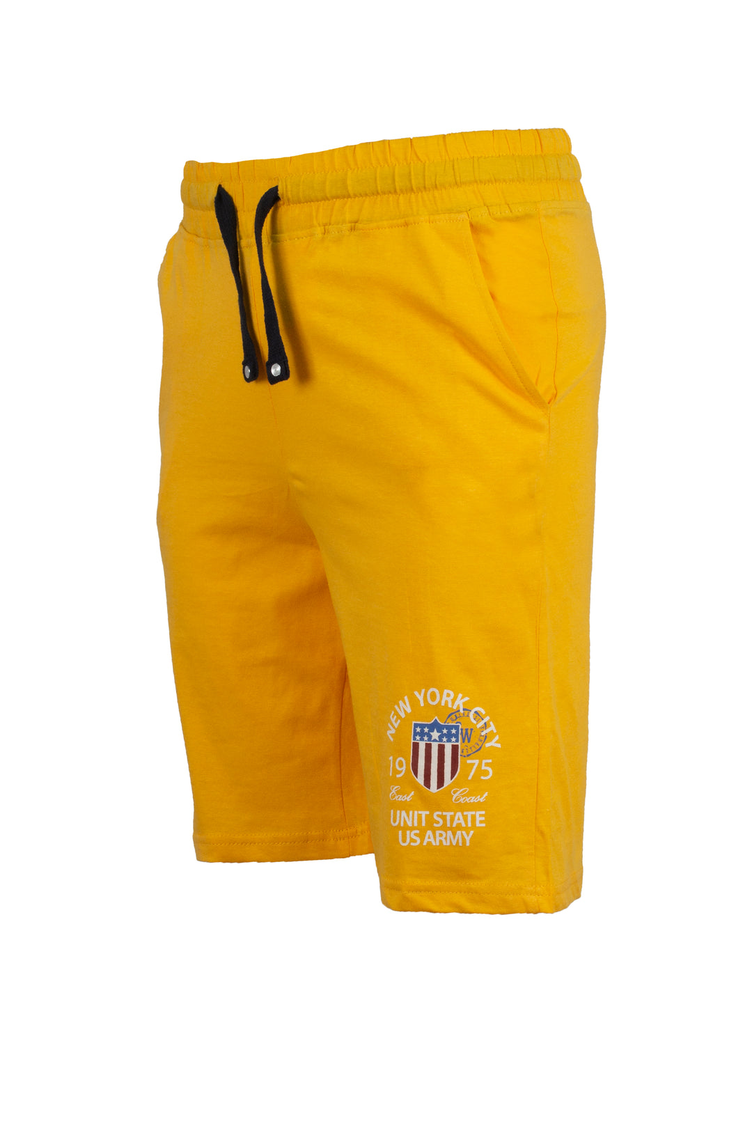 Pantaloncino sportivo in jersey con stampa e lacci in contrasto