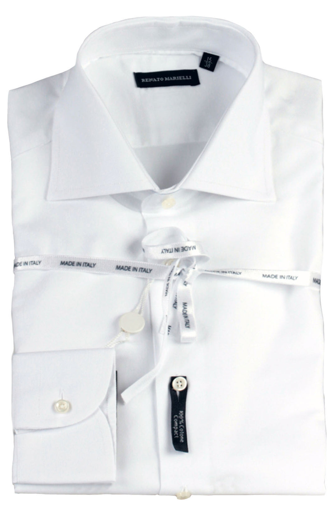 Camicia classica da uomo semi slim fit Made in Italy in cotone operato