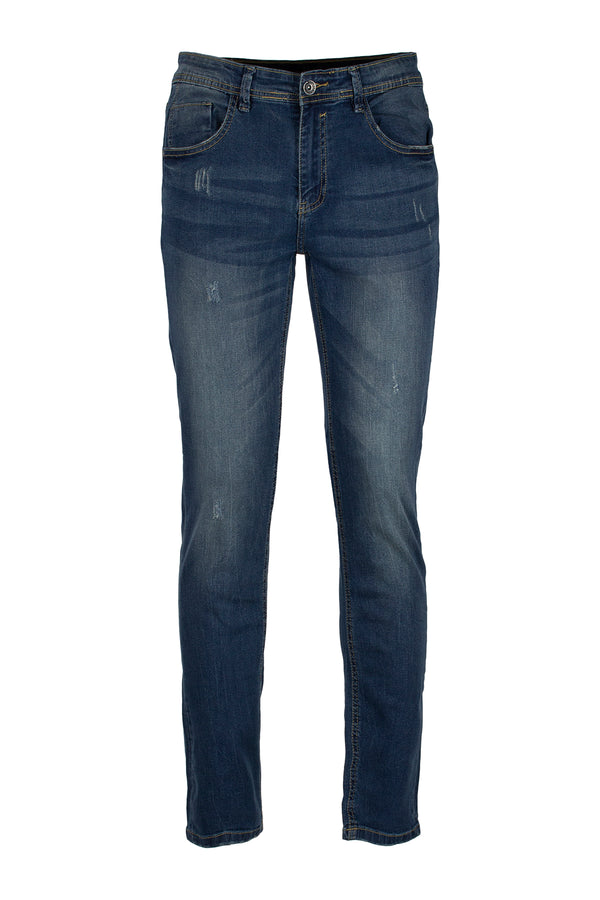 Jeans cinque tasche uomo slim fit in denim blu colore blu